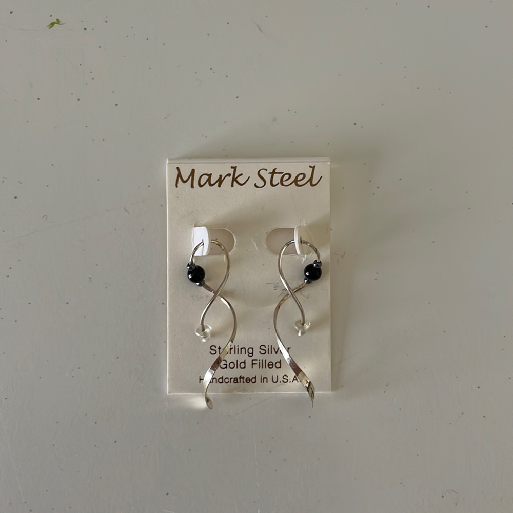 Mark Steel Sterling Silver Gold Filled Swirl Shaped Earrings